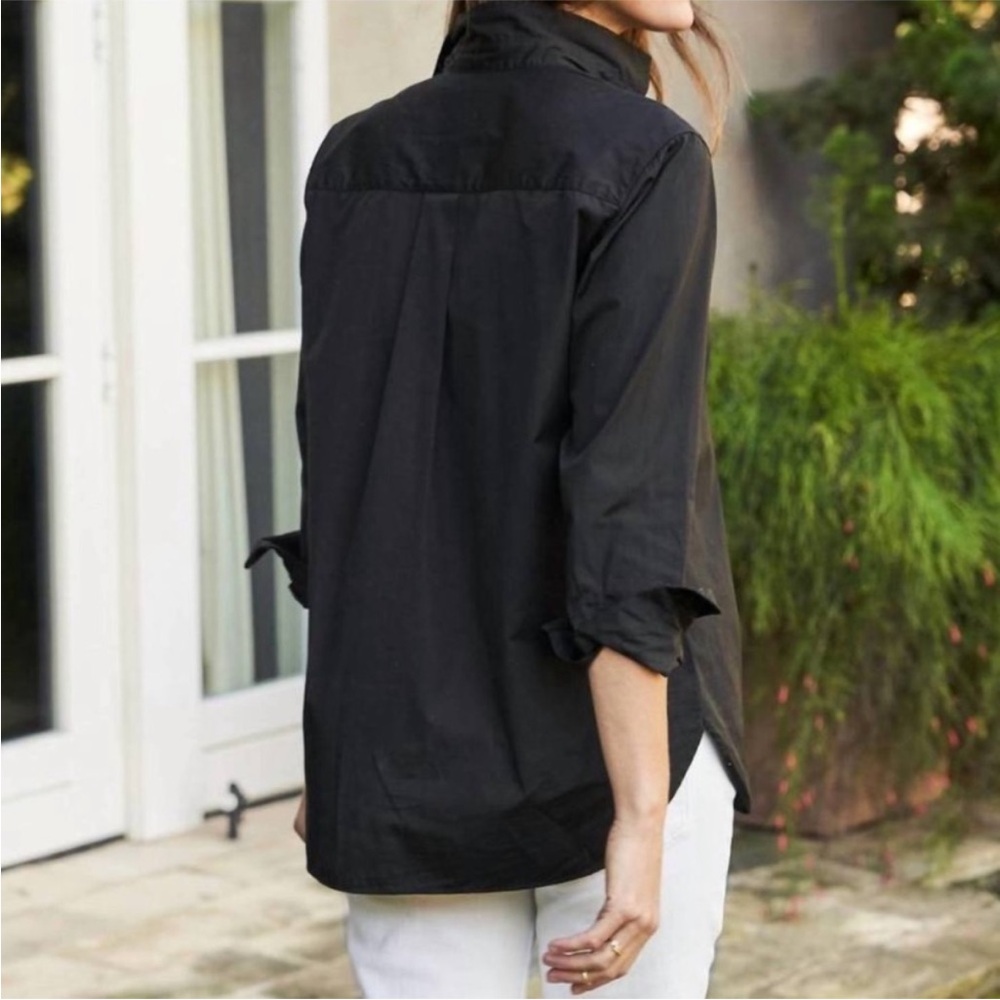 Frank & Eileen Joedy Boyfriend Button Up Shirt Superluxe in Black - Picture 3 of 7